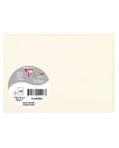 Cartes en papier - C6 110 x 155 mm - Blanc naturel POLLEN Lot de 25