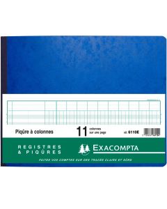 EXACOMPTA 6110E : Registre de 11 colonnes sur 1 page - 250 x 320 mm (Journal comptable)
