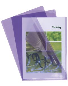 Lot de 10 Pochettes à Coins A4 en PVC lisse - Violet : EXACOMPTA Image