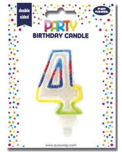 Bougie d'anniversaire Chiffre 0 pailletée - 75 mm CLAIREFONTAINE