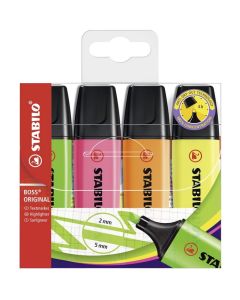 Surligneur - Assortiment  STABILO BOSS ORIGINAL Lot de 4