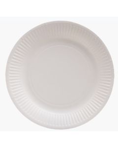 Assiette jetable en carton - Blanc - 230 mm PRO NAPPE Lot de 50