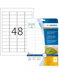 Étiquettes adhésives - Transparente - 45,7 x 21,2 mm HERMA 8016 Signaletique