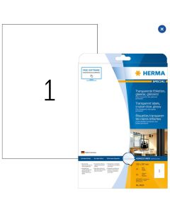 Étiquettes adhésives - Transparente - 210 x 297 mm HERMA 8020