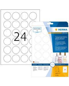 Étiquettes adhésives - Transparente Ronde 40 mm HERMA 8023