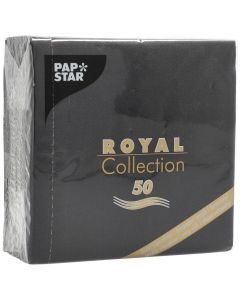 Photo Serviettes de table en papier - 250 x 250 mm - Noir PAP STAR Royal