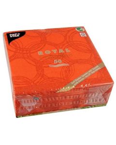 Photo Lot de 50 serviettes en papier - Nectarine - 400 x 400 mm : PAPSTAR ROYAL Collection Bubbles 