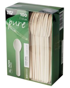 Cuillères jetables en bois ciré - 160 mm NATURE STAR Lot de 100