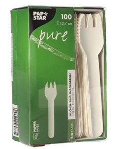 Fourchettes jetables en bois ciré - 160 mm NATURE STAR Lot de 100