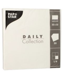 Photo Serviettes de table en papier - 330 x 330 mm - Blanc PAP STAR Color