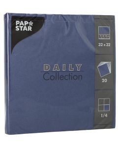 Photo Serviettes de table en papier - 330 x 330 mm - Bleu Foncé PAP STAR Color