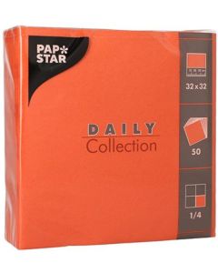 Photo Serviettes de table unies Orange PAP STAR