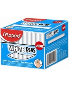 Boite de 100 craies pour tableau - Blanc : MAPED