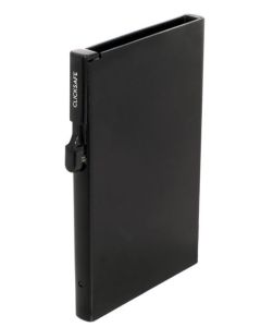 Porte-monnaie avec porte-cartes RFID -  Cuir Nappa Noir CLICKSAFE SLIM
