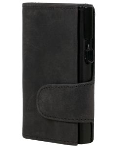 Porte-monnaie avec porte-cartes RFID -  Cuir Hunter Noir CLICKSAFE