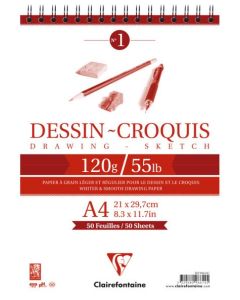 Bloc de 50 feuilles de papier à dessin A5 CLAIREFONTAINE