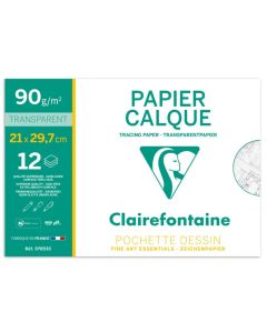 Papier Calque 70/75 g - A4 CLAIREFONTAINE Lot de 12 feuilles Exemple 