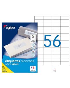 AGIPA : Etiquettes adhésives blanches multi-usages 52.5 x 21.2 mm - 118992