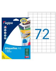 Étiquettes adhésives - 16 x 22 mm - Blanc AGIPA 114007