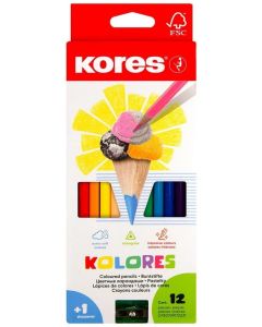 Étui de 12 Crayons de couleur Kolores KORES