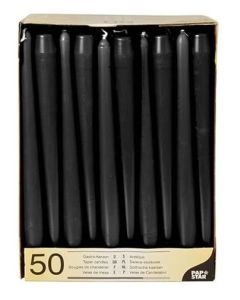 Bougie chandelier Noir 25 cm STARPAK Lot de 50