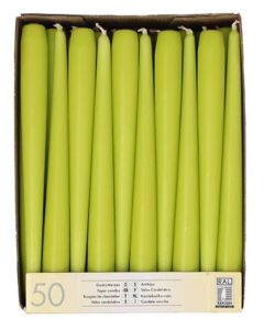 Bougie chandelier - Vert Citron 25 cm STARPAK Lot de 50
