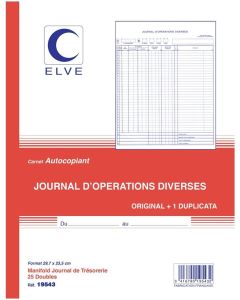 Photo OPERATIONS DIVERSES - Carnet autocopiant Dupli - 297 x 235 mm ELVE 