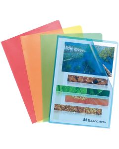 EXACOMPTA 56119E : Pochettes à coins A4 - PP12  - Assortiment de couleurs