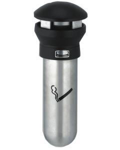 Cendrier mural rond - 300 x 460 mm - Argent / Noir RUBBERMAID Infinity