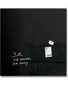 SIGEL : Tableau magnétique en verre - 1000 x 1000 mm - GL200 - Noir