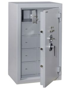 Armoire forte blindée 40 compartiments - Serrure à clé et tubes compteurs - 840 L HARTMANN