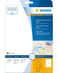 HERMA Étiquettes transparentes A4 - 210 x 297 mm 4375