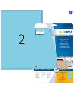 HERMA 4498 : Étiquettes adhésives - Multi-usages - 199,5 x 143,5 mm - Bleu