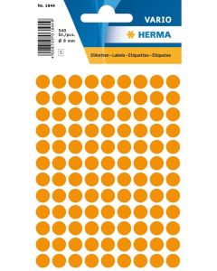 HERMA 1844 : Lot de 540 étiquettes adhésives rondes - 8,0  mm - Orange fluo