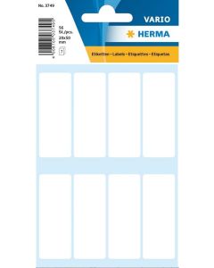 HERMA : Lot de 56 étiquettes adhésives - 19,0 x 50,0 mm - Blanc
