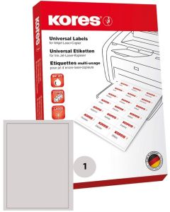 Étiquettes adhésives universelles - 210 x 297 mm - Blanc : KORES Lot de 100