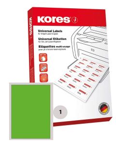Lot de 100 étiquettes adhésives - Vert - 210 x 297 mm : KORES Visuel