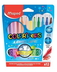 MAPED 845020 : Lot de 12 feutres - Color'Peps - Assortiment de couleurs