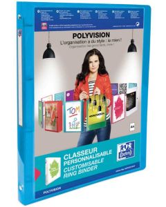 Classeur de Présentation Personnalisable 4 anneaux - Dos 20 mm Bleu OXFORD Polyvision