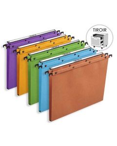 Dossiers suspendus pour tiroir - 15 mm - Assortiment ELBA L'OBLIQUE Lot de 25