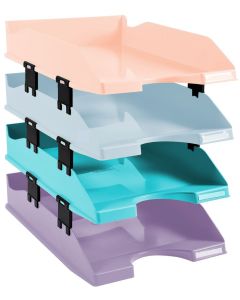 Photo Set de 4 corbeilles à courrier Combo Midi - Assortiment EXACOMPTA Aquarel