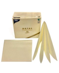 Photo PAP STAR Lot de 50 serviettes en papier unies 400 x 400 mm - ROYAL Collection - champagne 11621