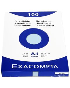 Photo Fiches Bristol unies - 210 x 297 mm - Bleu azur EXACOMPTA Image