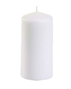 Bougie cylindrique Blanc 10 cm : PAP STAR 