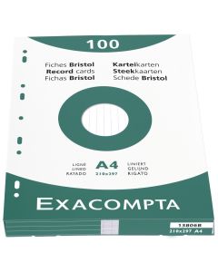 Photo Fiches Bristol lignées - 210 x 297 mm - Blanc EXACOMPTA Image