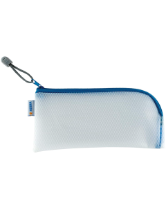 Photo Pochette universelle à zip - 230 x 110 mm - Transparent / Bleu HERMA Mesh Bags
