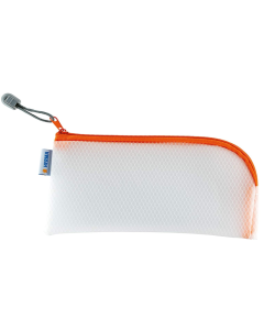 Photo Pochette universelle à zip - 230 x 110 mm - Transparent / Orange HERMA Mesh Bags