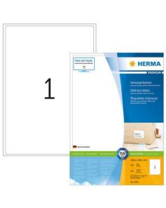 Étiquettes adhésives - 199,6 x 289,1 mm - Blanc HERMA Premium