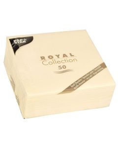 Photo Serviettes de table en papier - 250 x 250 mm - Crème PAP STAR Royal
