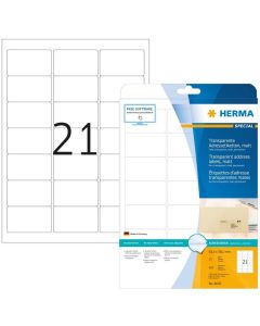 Photo Étiquettes adhésives résistantes - 63,5 x 38,1 mm - Transparent HERMA